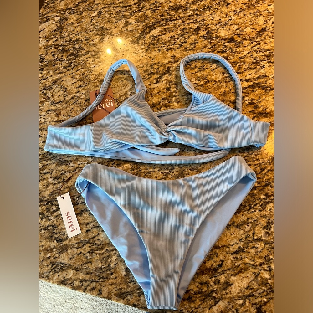 Serei Swim Bathing Suit - Ribbed Ice Blue Size XS - Picture 5 of 6
